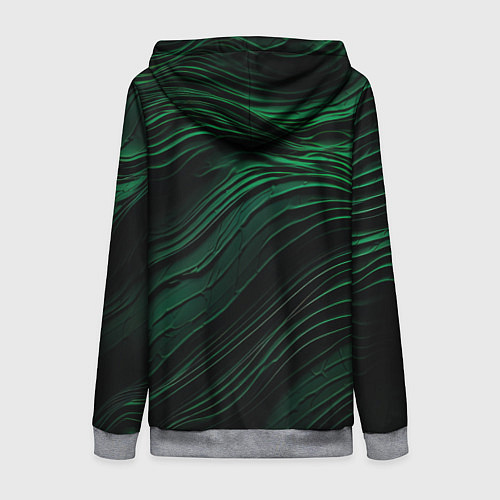 Женская толстовка на молнии Dark green texture / 3D-Меланж – фото 2