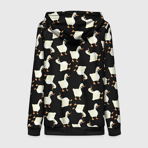 Женская толстовка на молнии Паттерн с гусями / 3D-Черный – фото 2