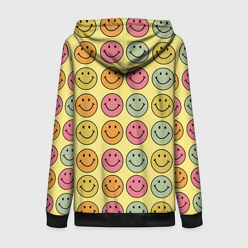 Женская толстовка на молнии Smiley / 3D-Черный – фото 2