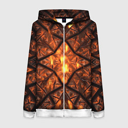 Толстовка на молнии женская Огненный калейдоскоп, цвет: 3D-белый