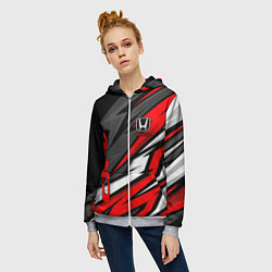 Толстовка на молнии женская Honda - CR-V - геометрия, цвет: 3D-меланж — фото 2