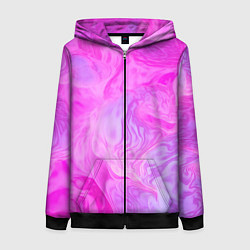 Толстовка на молнии женская Розовая текстура, цвет: 3D-черный