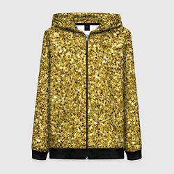 Толстовка на молнии женская Золотая крошка, цвет: 3D-черный