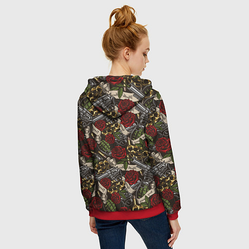 Женская толстовка на молнии Гангстер / 3D-Красный – фото 4