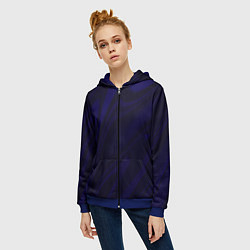 Толстовка на молнии женская Абстракция ночной тёмно-синий, цвет: 3D-синий — фото 2