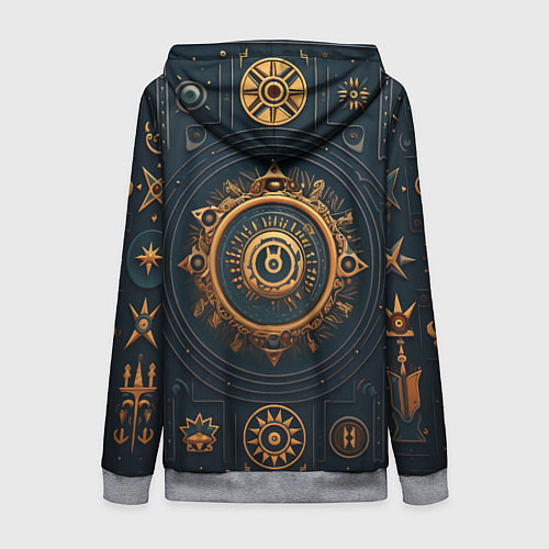 Женская толстовка на молнии Паттерн в славянском стиле / 3D-Меланж – фото 2