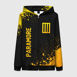 Толстовка на молнии женская Paramore - gold gradient вертикально, цвет: 3D-черный