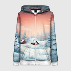 Женская толстовка на молнии Погружение в зимнюю атмосферу