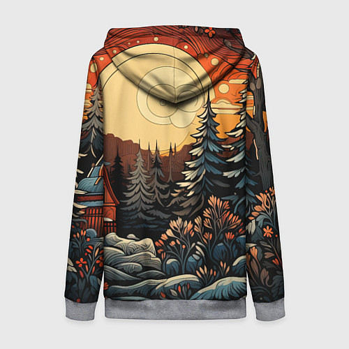 Женская толстовка на молнии Волшебная роспись / 3D-Меланж – фото 2