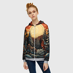 Толстовка на молнии женская Волшебная роспись, цвет: 3D-меланж — фото 2