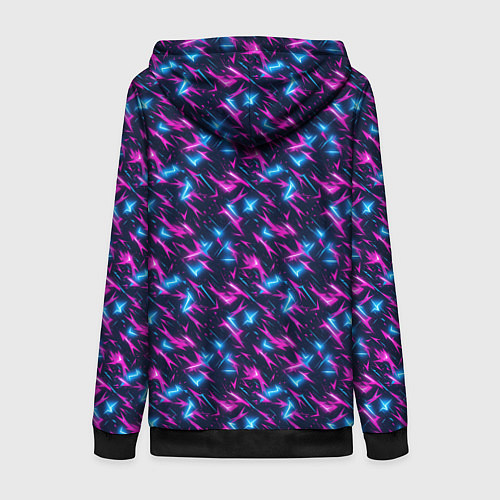 Женская толстовка на молнии Неоновый бум / 3D-Черный – фото 2