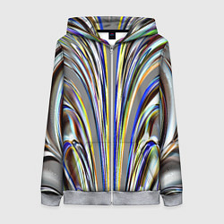 Толстовка на молнии женская Струйчатый перламутровый узор, цвет: 3D-меланж