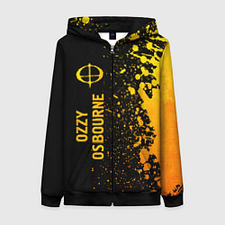 Толстовка на молнии женская Ozzy Osbourne - gold gradient по-вертикали, цвет: 3D-черный