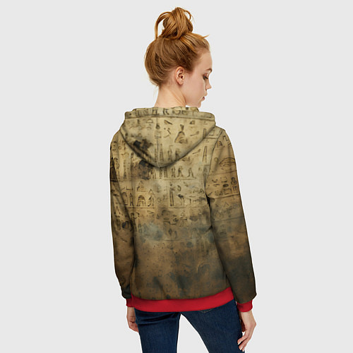 Женская толстовка на молнии Древний папирус / 3D-Красный – фото 4