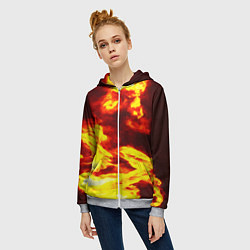 Толстовка на молнии женская Огненное безумие, цвет: 3D-меланж — фото 2
