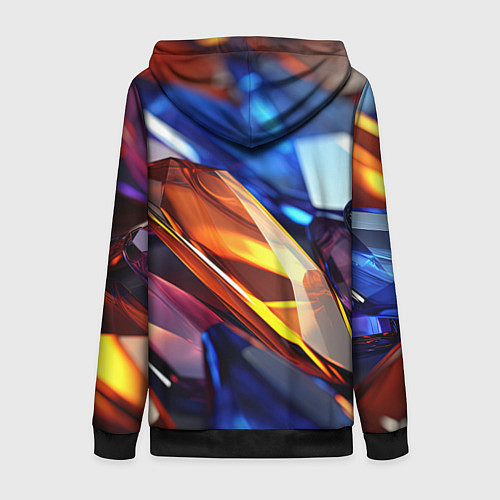 Женская толстовка на молнии Прозрачные блестящие камни / 3D-Черный – фото 2