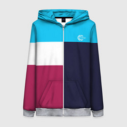 Толстовка на молнии женская FIRM как в 90х, цвет: 3D-меланж