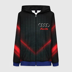 Толстовка на молнии женская Audi stripes neon, цвет: 3D-синий