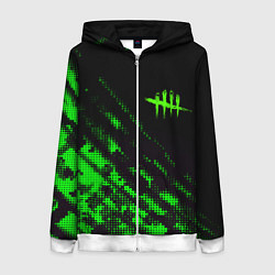 Толстовка на молнии женская Dead by daylight green neon, цвет: 3D-белый