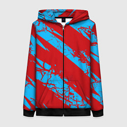 Женская толстовка на молнии Red stripes