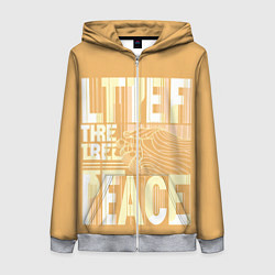 Толстовка на молнии женская Let there be peace, цвет: 3D-меланж