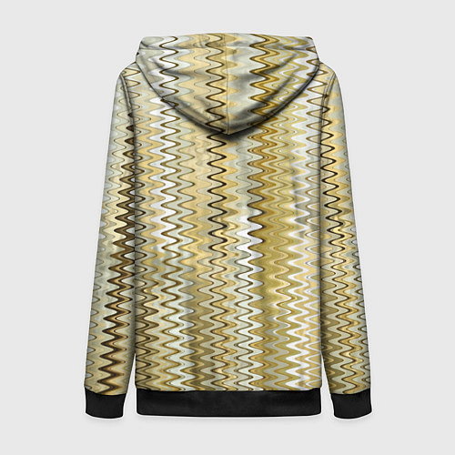 Женская толстовка на молнии Золотистый волнистый / 3D-Черный – фото 2