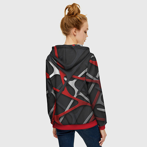 Женская толстовка на молнии Mitsubishi - texture / 3D-Красный – фото 4