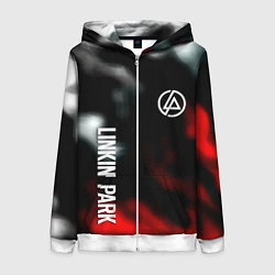 Толстовка на молнии женская Linkin park flame, цвет: 3D-белый