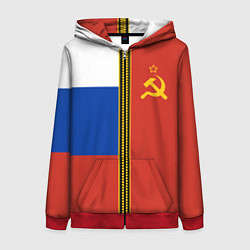 Толстовка на молнии женская Россия и СССР, цвет: 3D-красный