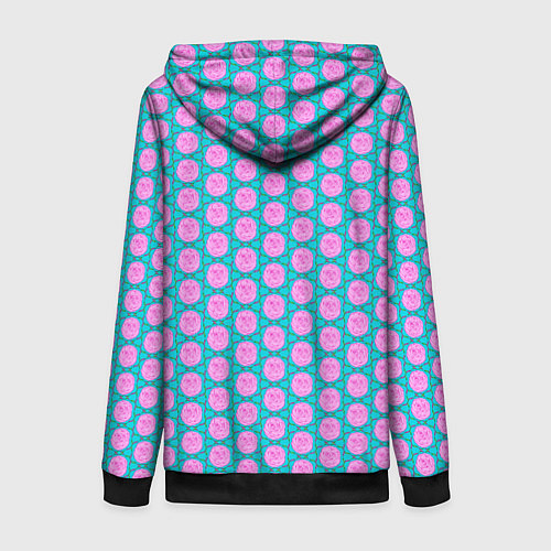 Женская толстовка на молнии Паттерн розы с ленточкой / 3D-Черный – фото 2