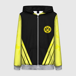 Женская толстовка на молнии Borussia geometry yellow