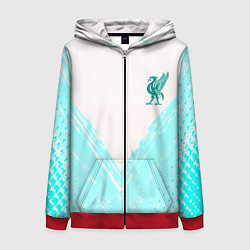 Толстовка на молнии женская Liverpool logo texture fc, цвет: 3D-красный