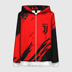 Толстовка на молнии женская Juventus краски спорт фк, цвет: 3D-белый