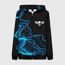 Толстовка на молнии женская Nazareth sound wave, цвет: 3D-черный