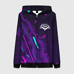 Толстовка на молнии женская Warframe neon gaming, цвет: 3D-черный