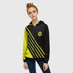 Толстовка на молнии женская Borussia sport line uniform, цвет: 3D-черный — фото 2