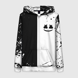 Толстовка на молнии женская Marshmello краски музыка, цвет: 3D-белый