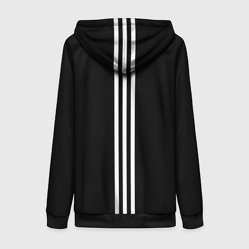 Женская толстовка на молнии СССР гост три полоски на черном фоне / 3D-Черный – фото 2