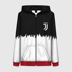 Женская толстовка на молнии Juventus белый огонь текстура