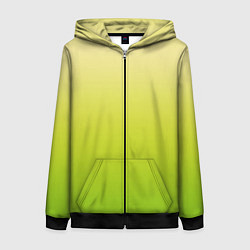 Женская толстовка на молнии Градиент лимонный жёлто-салатовый