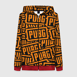 Толстовка на молнии женская PUBG pattern game, цвет: 3D-красный