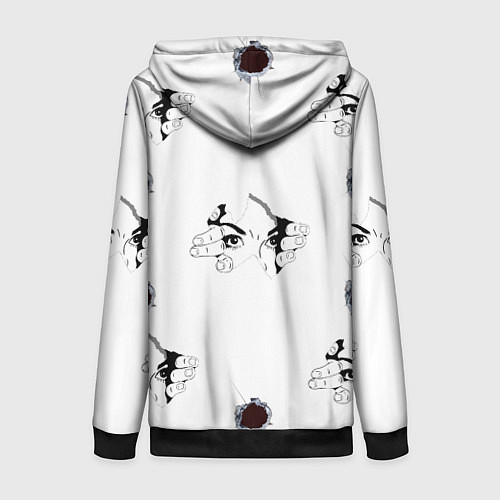 Женская толстовка на молнии Вырываются из футболки / 3D-Черный – фото 2