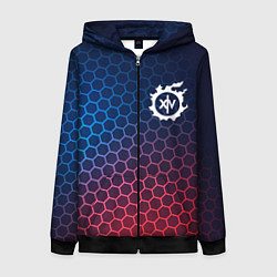 Женская толстовка на молнии Final Fantasy неоновые соты