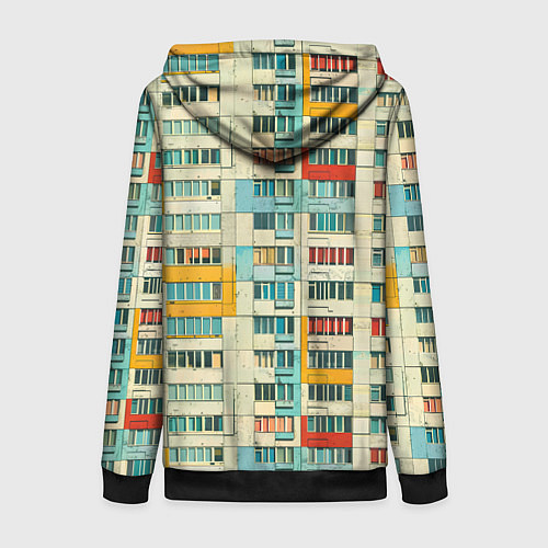 Женская толстовка на молнии Яркая панелька / 3D-Черный – фото 2