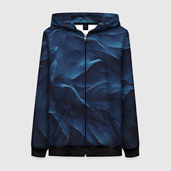 Женская толстовка на молнии Синие глубокие абстрактные волны