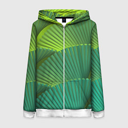 Толстовка на молнии женская Объемные веерные столбики, цвет: 3D-белый