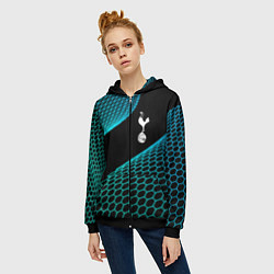 Толстовка на молнии женская Tottenham football net, цвет: 3D-черный — фото 2