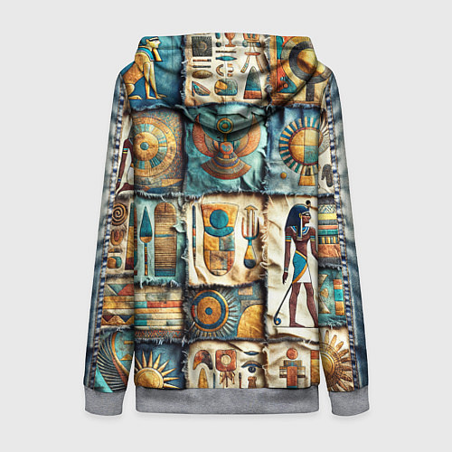 Женская толстовка на молнии Пэчворк из Египта / 3D-Меланж – фото 2