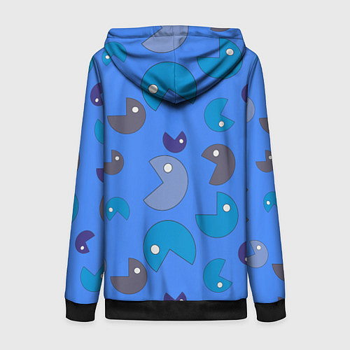 Женская толстовка на молнии Кусака ПакМан паттерн / 3D-Черный – фото 2