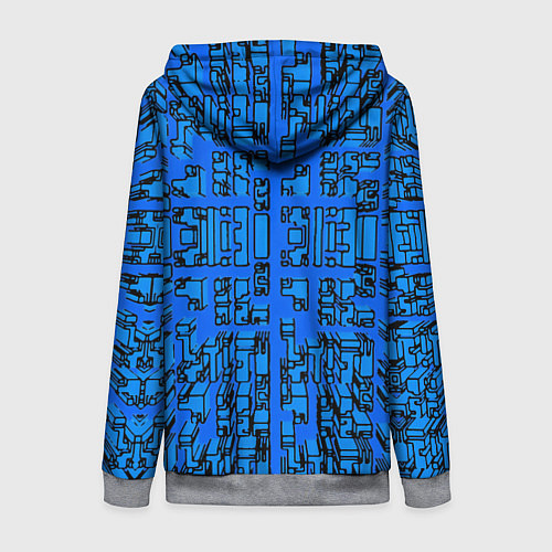 Женская толстовка на молнии Синие фигуры с эффектом рыбьего глаза / 3D-Меланж – фото 2